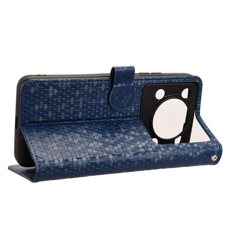 For Oukitel C60 / C60 Pro Honeycomb Dot Texture Leather Phone Case(Blue)