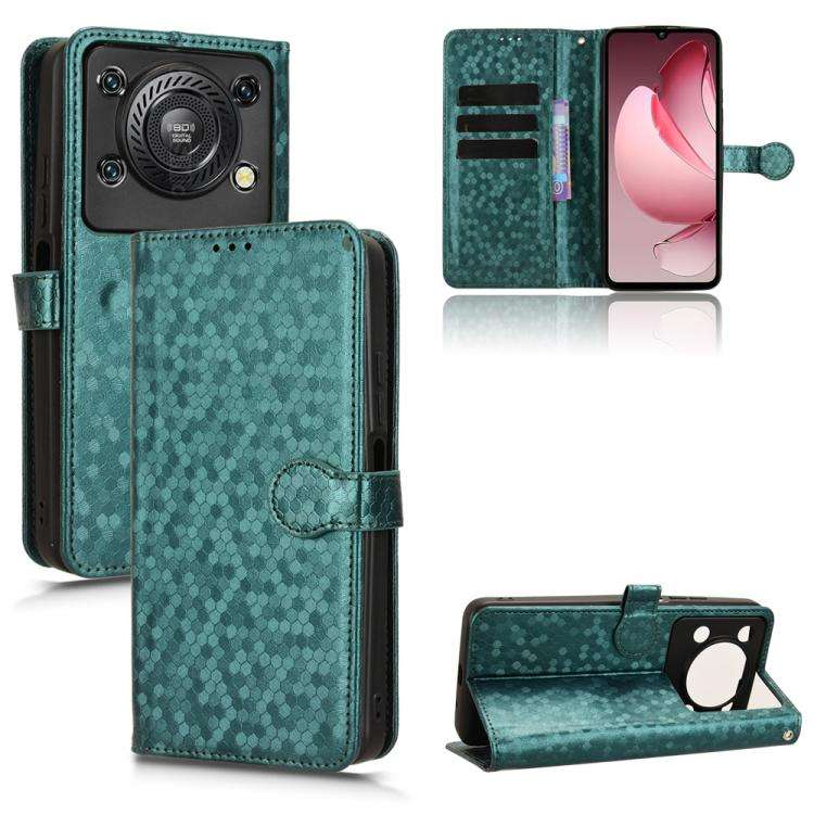 For Oukitel C60 / C60 Pro Honeycomb Dot Texture Leather Phone Case(Green)