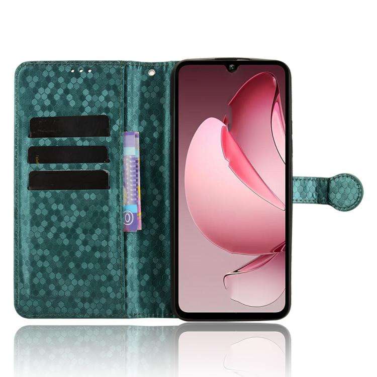 For Oukitel C60 / C60 Pro Honeycomb Dot Texture Leather Phone Case(Green)
