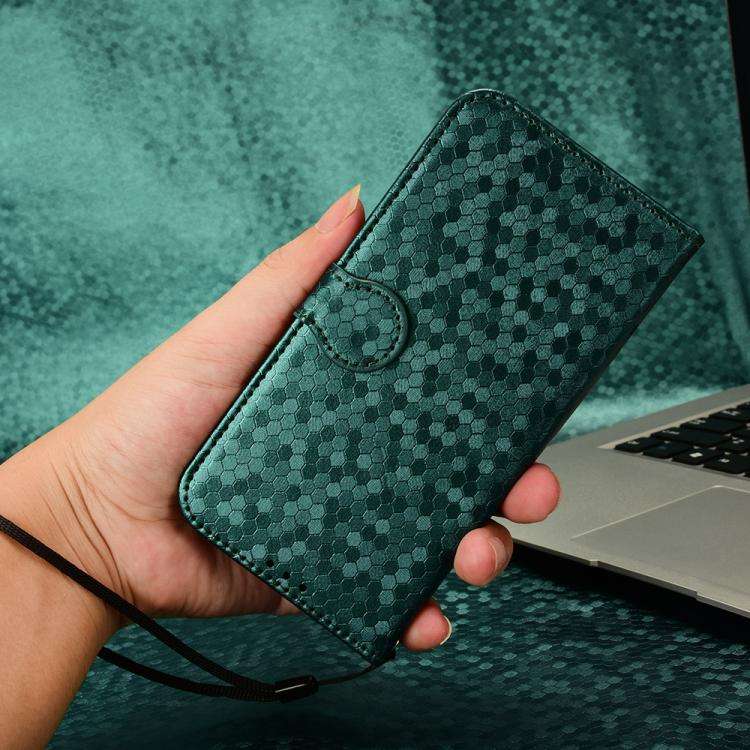 For Oukitel C60 / C60 Pro Honeycomb Dot Texture Leather Phone Case(Green)