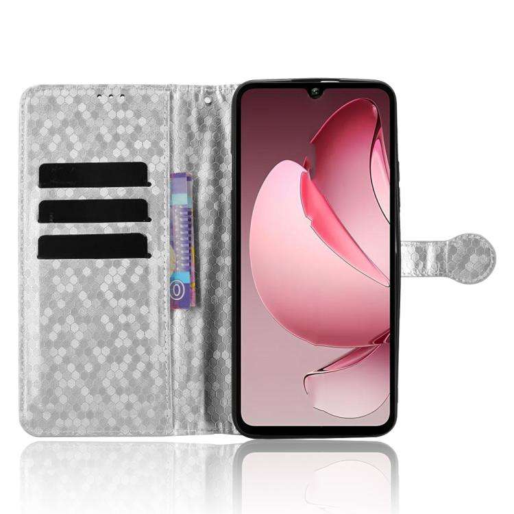 For Oukitel C60 / C60 Pro Honeycomb Dot Texture Leather Phone Case(Silver)