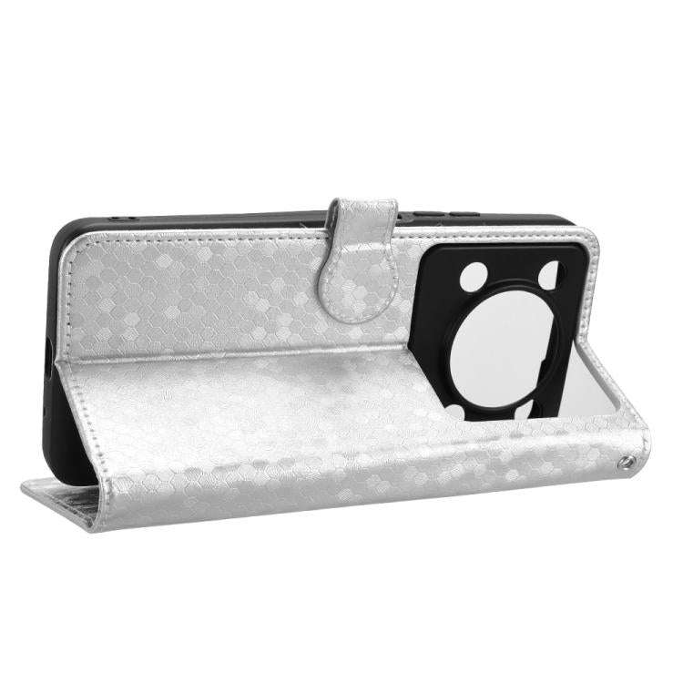 For Oukitel C60 / C60 Pro Honeycomb Dot Texture Leather Phone Case(Silver)