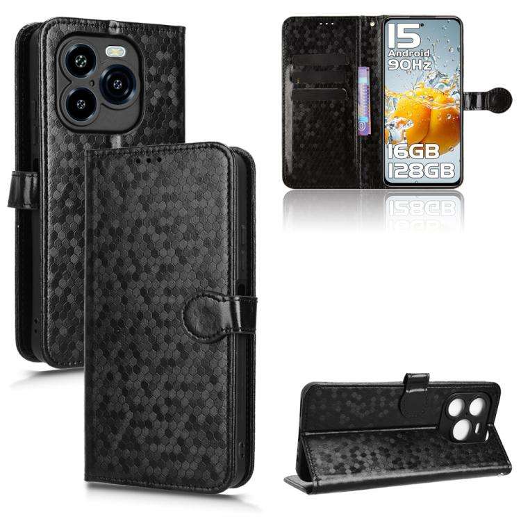 For Oukitel C65 / C65 Pro Honeycomb Dot Texture Leather Phone Case(Black)