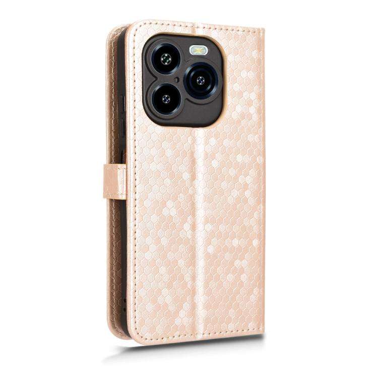 For Oukitel C65 / C65 Pro Honeycomb Dot Texture Leather Phone Case(Gold)