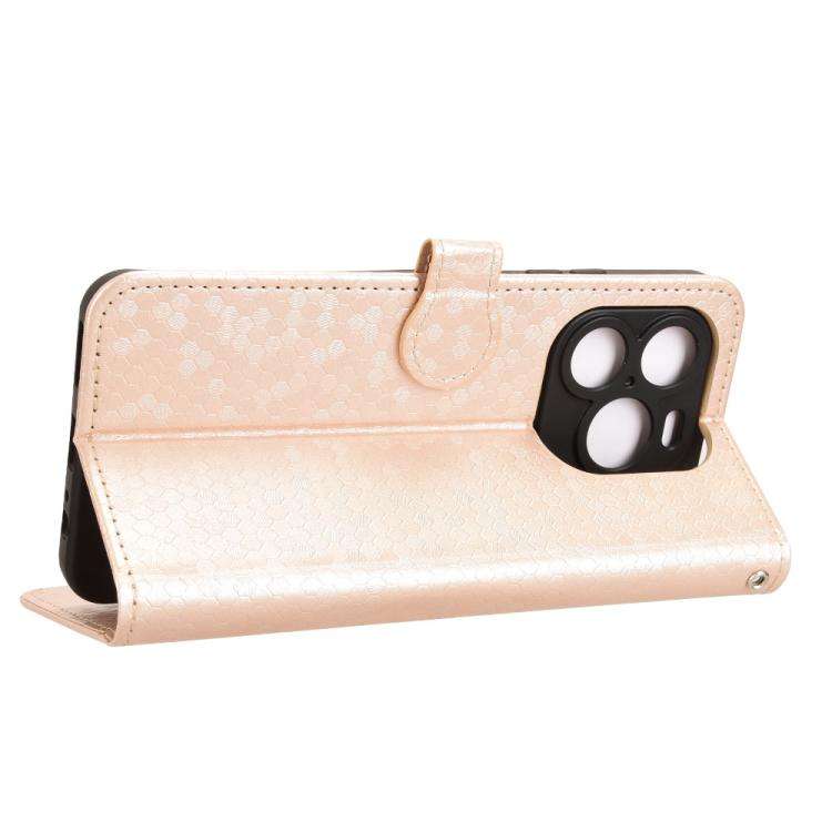 For Oukitel C65 / C65 Pro Honeycomb Dot Texture Leather Phone Case(Gold)