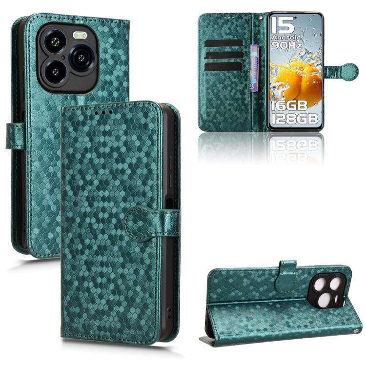 For Oukitel C65 / C65 Pro Honeycomb Dot Texture Leather Phone Case(Green)