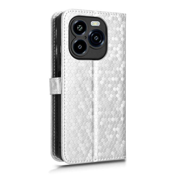 For Oukitel C65 / C65 Pro Honeycomb Dot Texture Leather Phone Case(Silver)