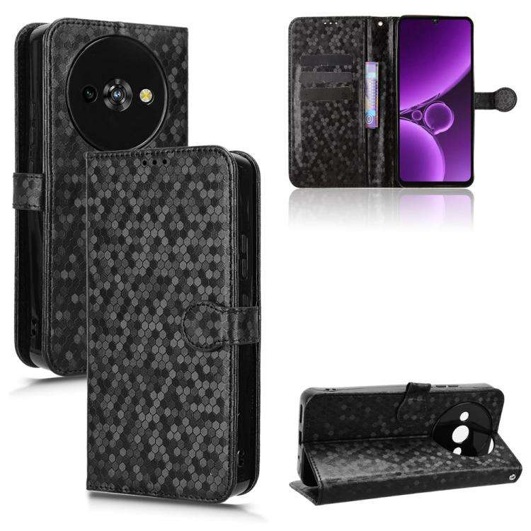 For Oukitel C59 / C59 Pro Honeycomb Dot Texture Leather Phone Case(Black)
