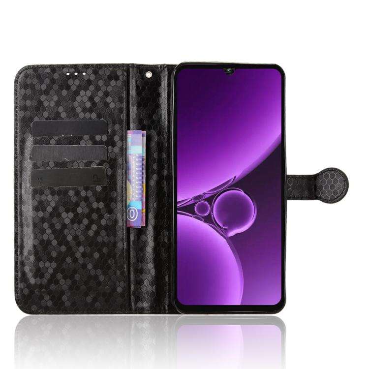 For Oukitel C59 / C59 Pro Honeycomb Dot Texture Leather Phone Case(Black)