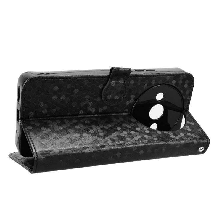 For Oukitel C59 / C59 Pro Honeycomb Dot Texture Leather Phone Case(Black)