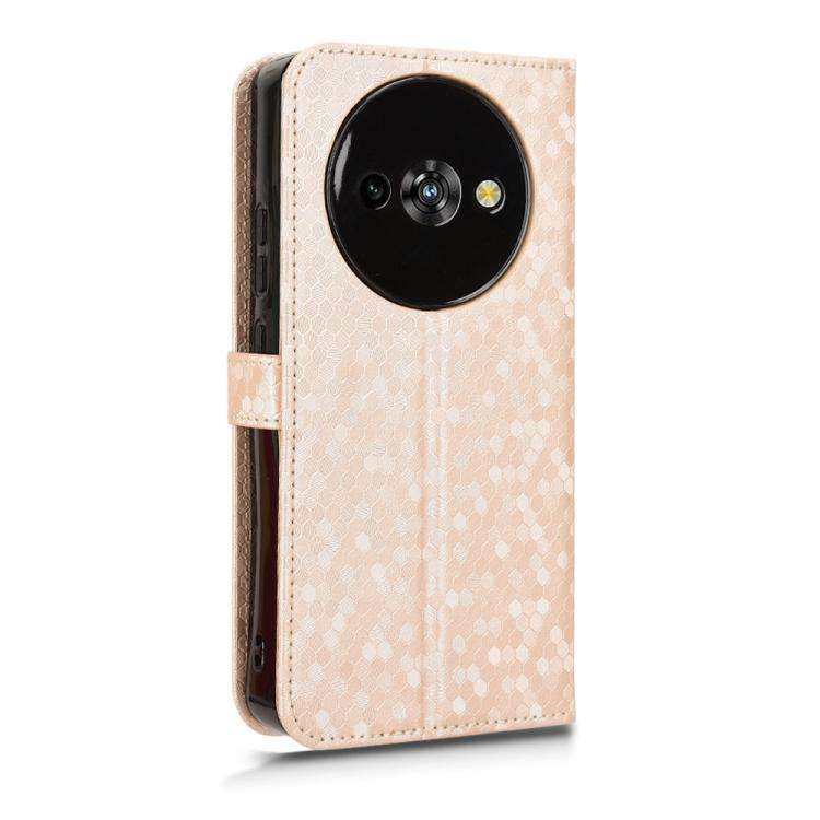 For Oukitel C59 / C59 Pro Honeycomb Dot Texture Leather Phone Case(Gold)
