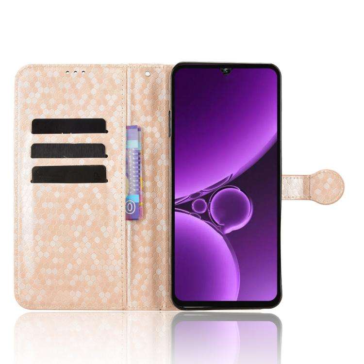 For Oukitel C59 / C59 Pro Honeycomb Dot Texture Leather Phone Case(Gold)