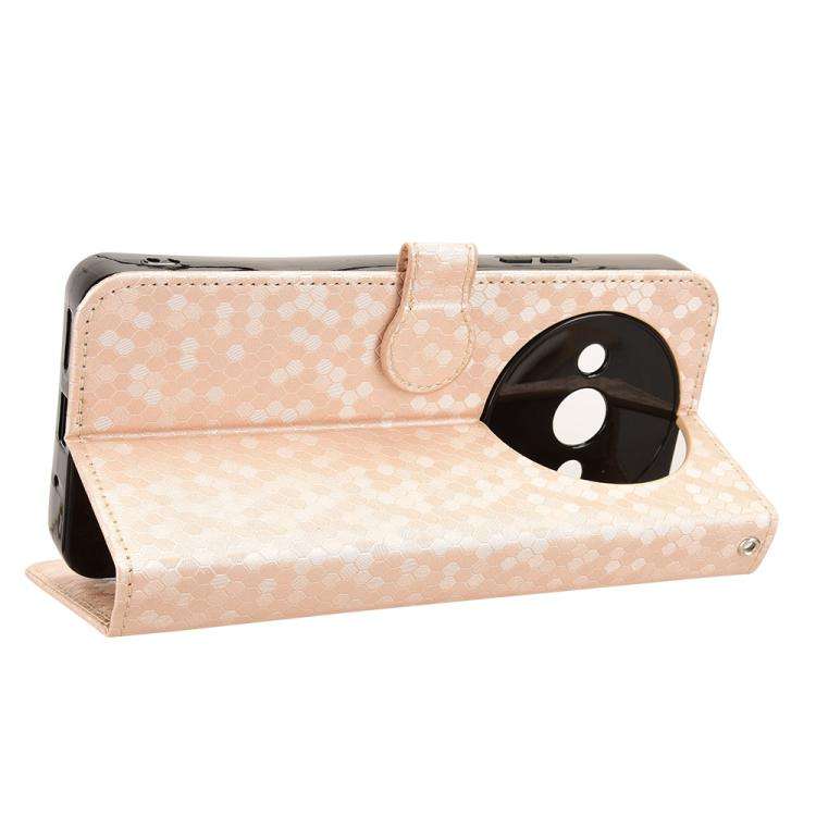 For Oukitel C59 / C59 Pro Honeycomb Dot Texture Leather Phone Case(Gold)