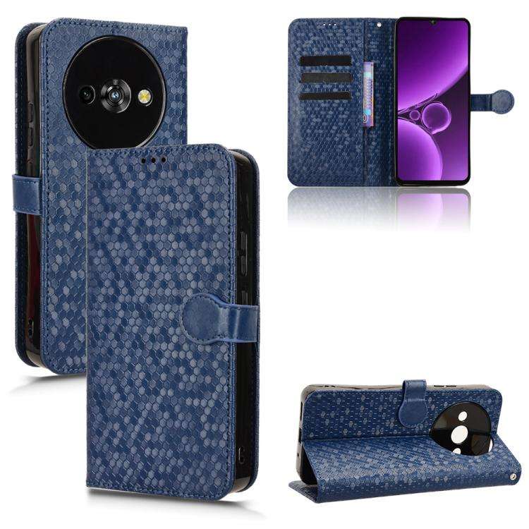 For Oukitel C59 / C59 Pro Honeycomb Dot Texture Leather Phone Case(Blue)