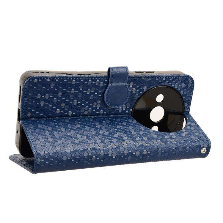 For Oukitel C59 / C59 Pro Honeycomb Dot Texture Leather Phone Case(Blue)