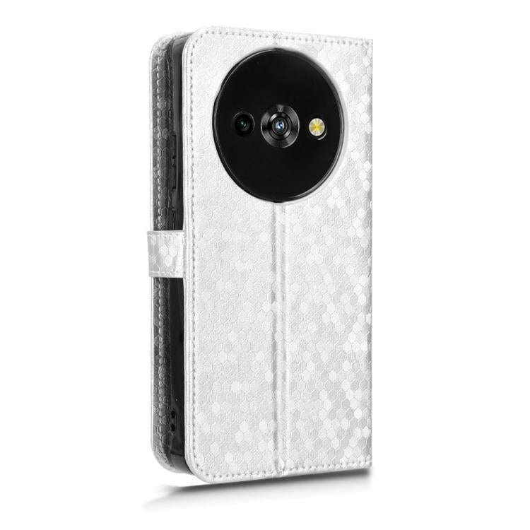 For Oukitel C59 / C59 Pro Honeycomb Dot Texture Leather Phone Case(Silver)