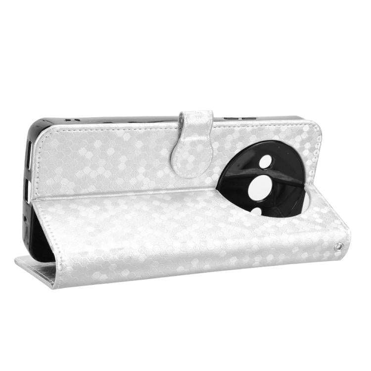 For Oukitel C59 / C59 Pro Honeycomb Dot Texture Leather Phone Case(Silver)