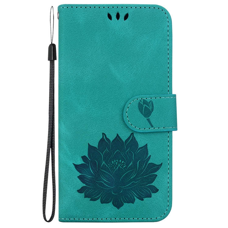 For Honor Magic6 Pro Lotus Embossed Leather Phone Case(Green)