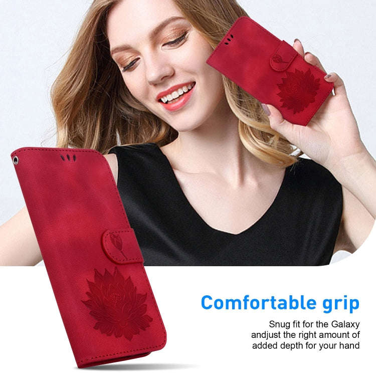 For Tecno Camon 30 Pro Lotus Embossed Leather Phone Case(Red)