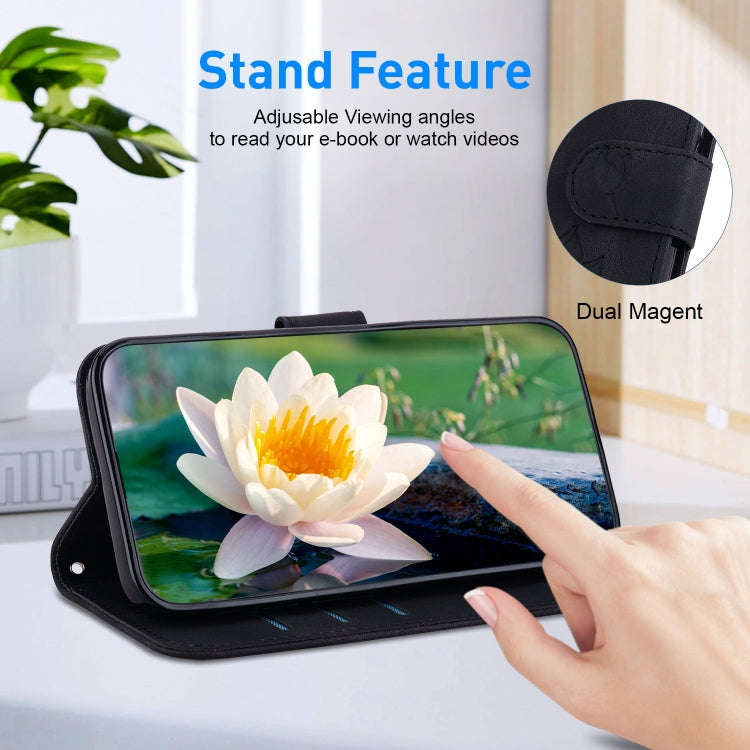 For Tecno Camon 30 Pro Lotus Embossed Leather Phone Case(Black)
