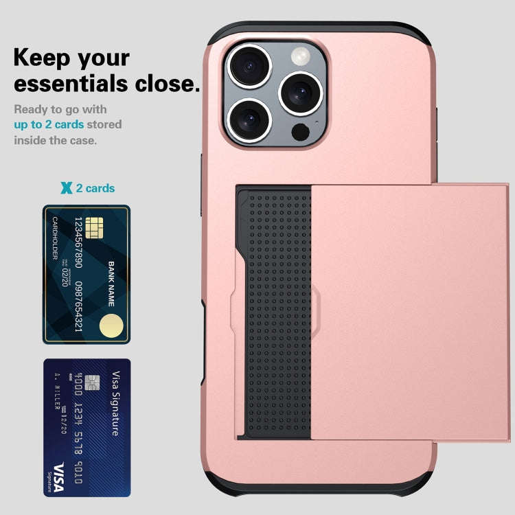 For iPhone 17e / 16e Shockproof Armor Phone Case with Card Slot(Gold)