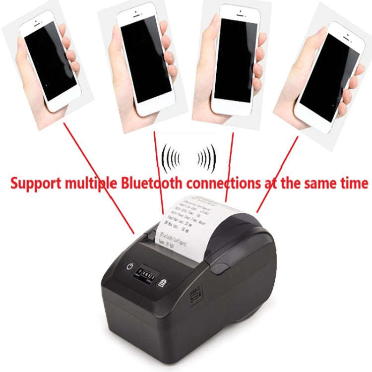BT-581 58mm USB-C/Type-C + Bluetooth Portable Thermal Printer(US Plug)