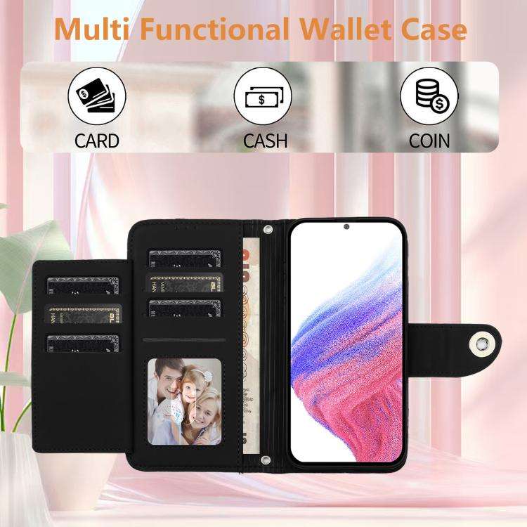 For Oukitel C59 / C59 Pro Rhombic Texture Flip Leather Phone Case with Lanyard(Black)