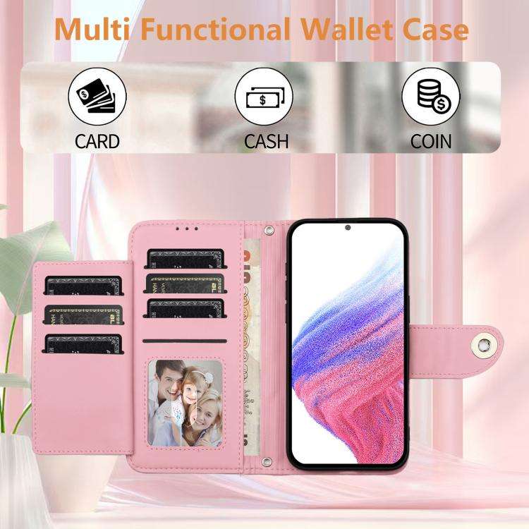 For Oukitel C59 / C59 Pro Rhombic Texture Flip Leather Phone Case with Lanyard(Pink)