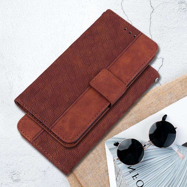 For Huawei nova 14 Ultra Geometric Embossed Leather Phone Case(Brown)