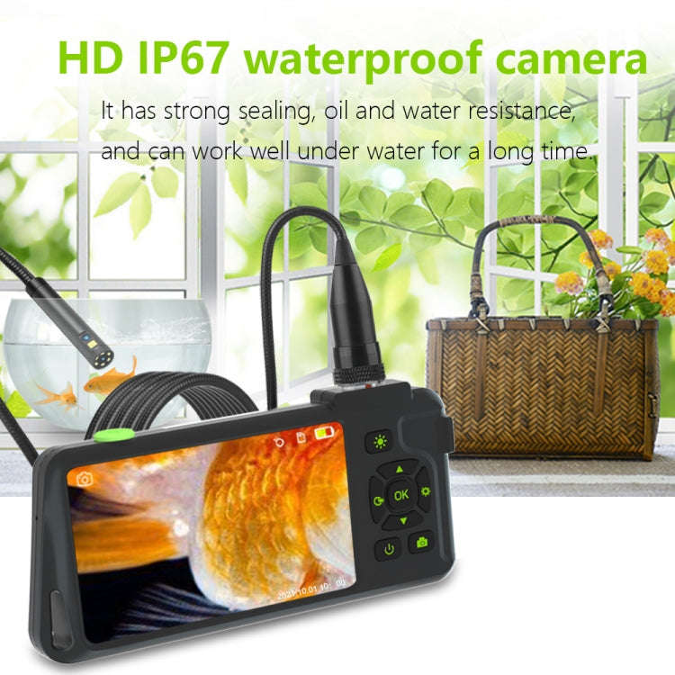 T22 4.5 inch IPS Color Screen 8mm Single Camera Hard Cable Industrial Endoscope, Length:10m(Black...