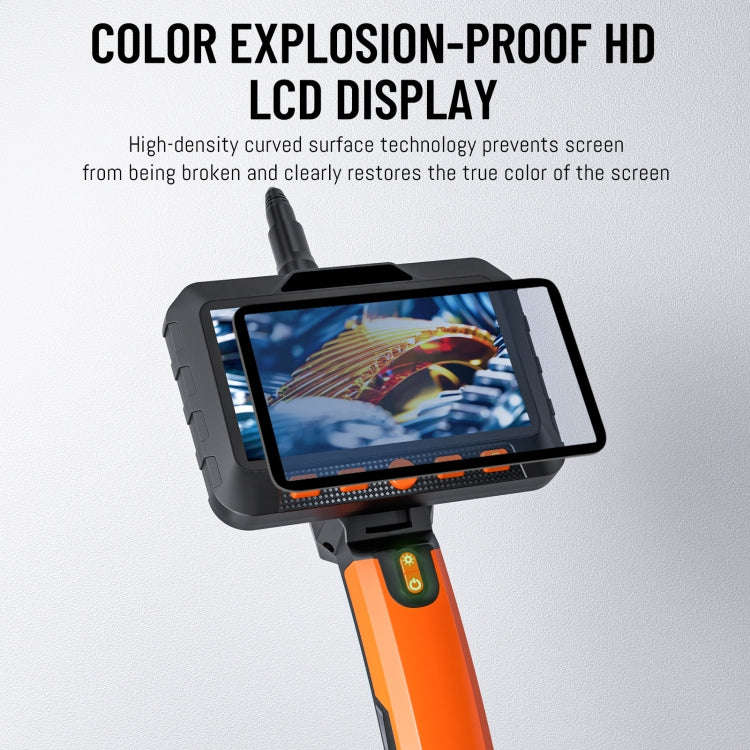T27 5 inch IPS Color Screen 5.5mm Dual Camera Handheld Hard Cable HD Industrial Endoscope, Length...
