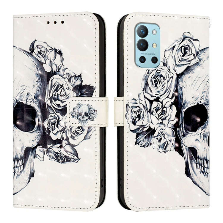 For OnePlus 9R / OnePlus 8T 3D Painting Horizontal Flip Leather Phone Case(Skull)