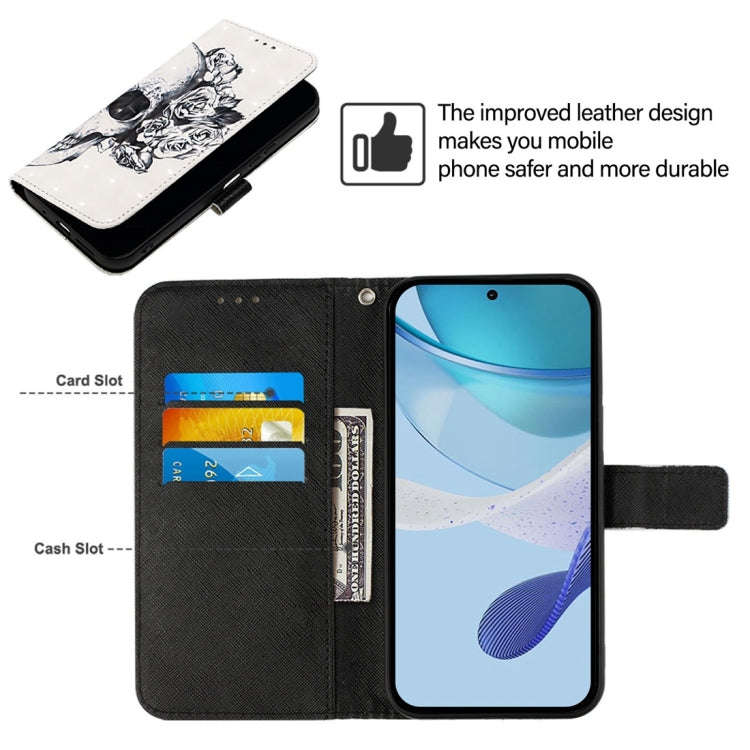 For OnePlus 10 Pro 3D Painting Horizontal Flip Leather Phone Case(Skull)