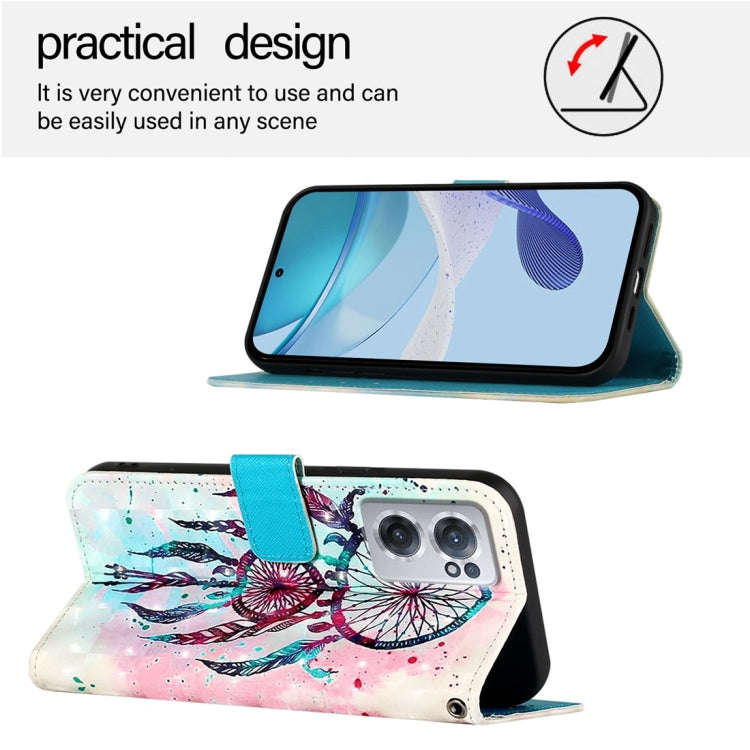 For OnePlus Nord CE 2 5G 3D Painting Horizontal Flip Leather Phone Case(Color Drop Wind Chimes)