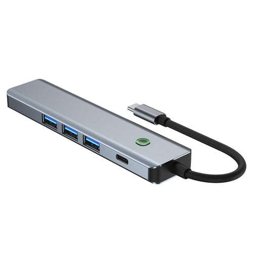 BYL-2319 5 in 1 USB-C / Type-C to USB3.0+USB-C / Type-C+HDTV Multi-function Docking Station(Grey)