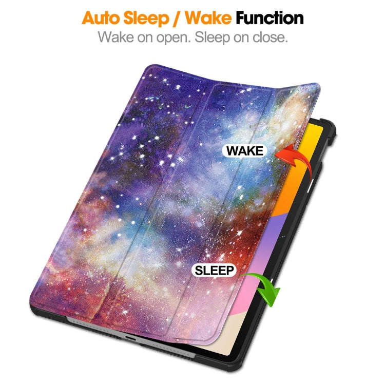 For Huawei Matepad SE 11 Painted 3-Fold Holder Smart Leather Tablet Case(Milky Way Nebula)