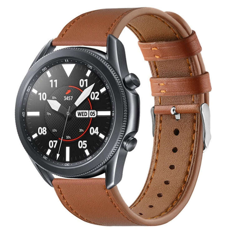 For Galaxy Watch 3 41mm Leather Watch Band(Brown)
