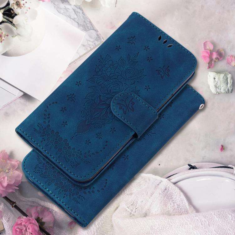 For Huawei nova 14 Ultra Butterfly Rose Embossed Leather Phone Case(Blue)