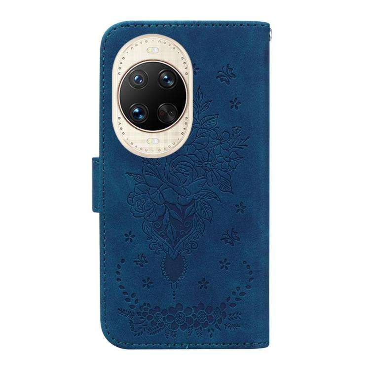 For Huawei nova 14 Ultra Butterfly Rose Embossed Leather Phone Case(Blue)