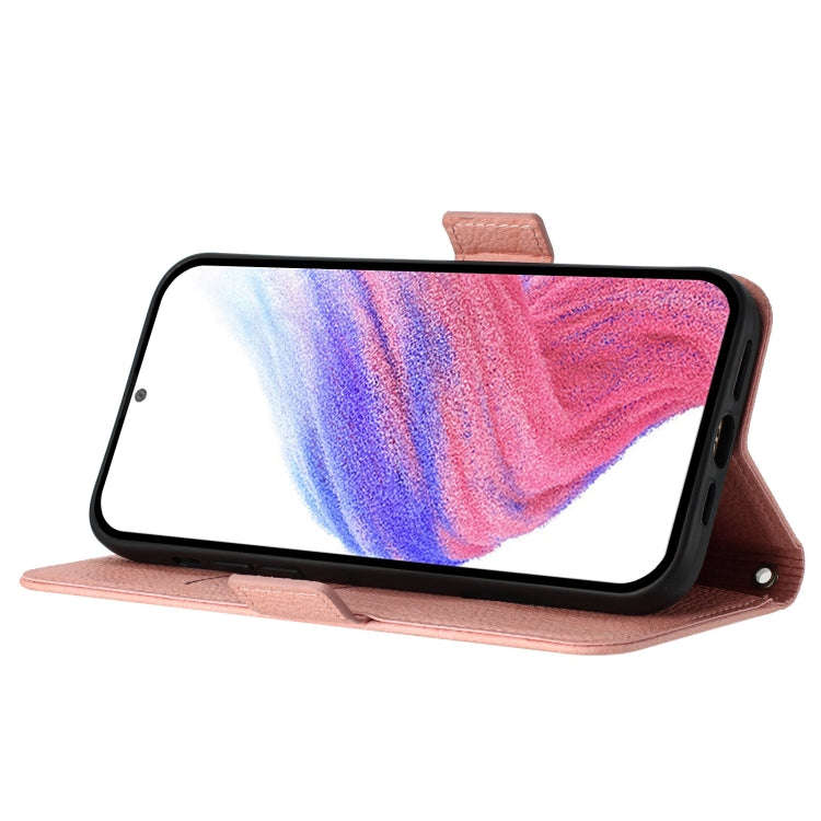 For Motorola Edge 40 Neo 5G Embossed Rose RFID Anti-theft Leather Phone Case(Pink)