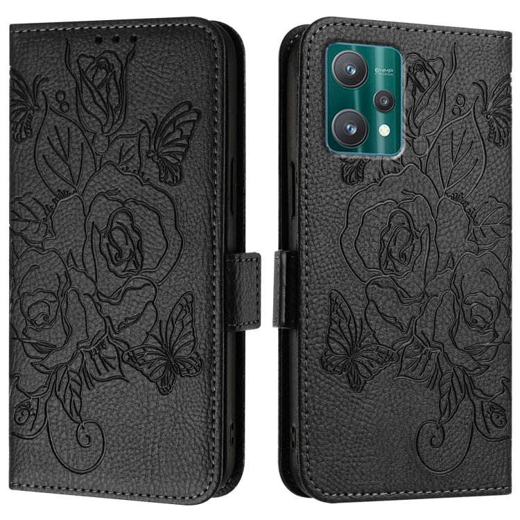 For Motorola Moto X40 Embossed Rose RFID Anti-theft Leather Phone Case(Black)