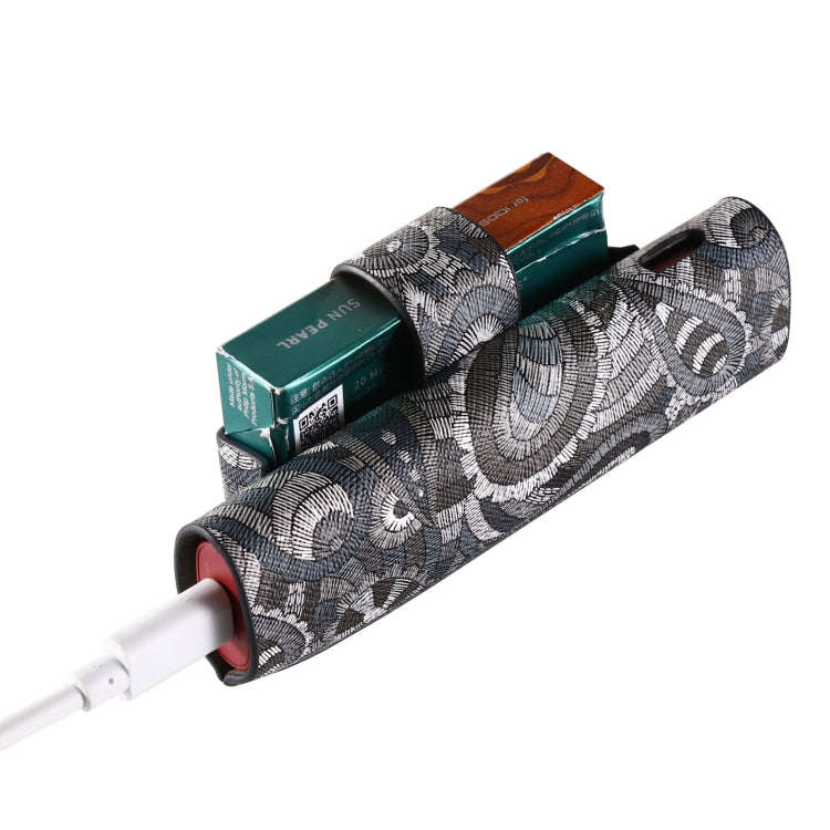 For IQOS ILUMA i ONE Electronic Cigarette Cashew Flower Portable PU Storage Bag(Black)