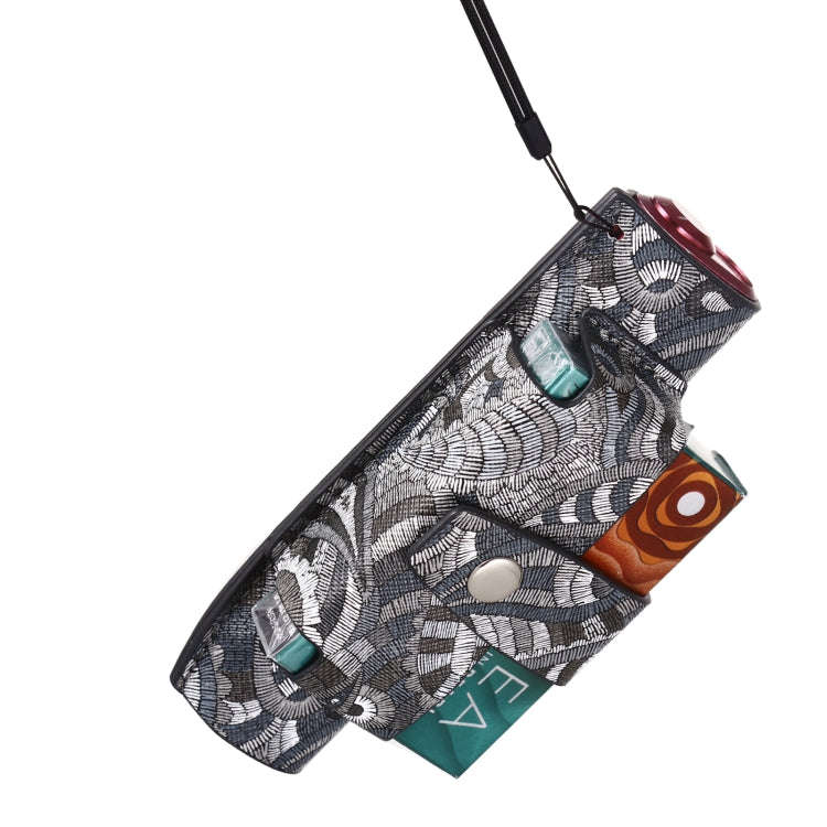 For IQOS ILUMA i ONE Electronic Cigarette Cashew Flower Portable PU Storage Bag(Black)