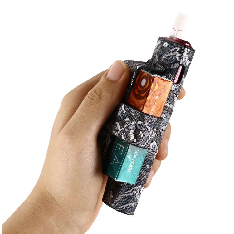 For IQOS ILUMA i ONE Electronic Cigarette Cashew Flower Portable PU Storage Bag(Black)