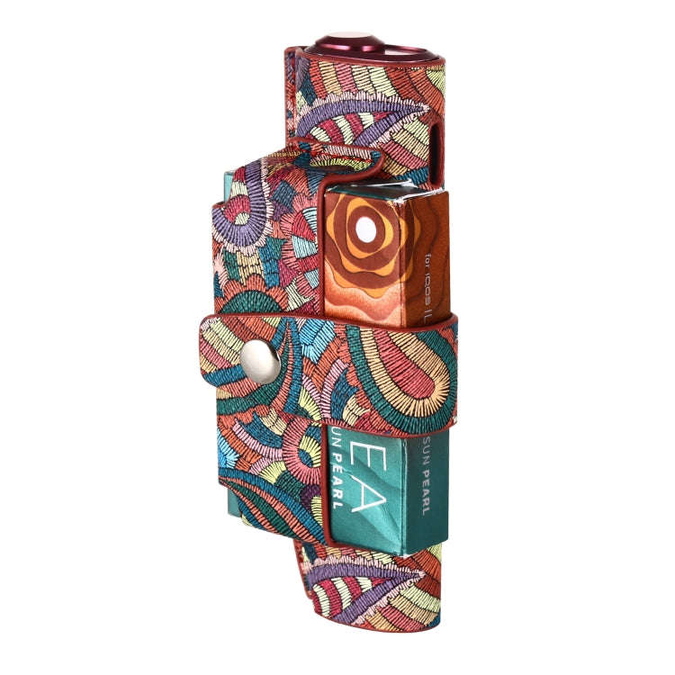 For IQOS ILUMA i ONE Electronic Cigarette Cashew Flower Portable PU Storage Bag(Red)