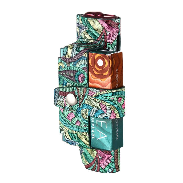 For IQOS ILUMA i ONE Electronic Cigarette Cashew Flower Portable PU Storage Bag(Green)