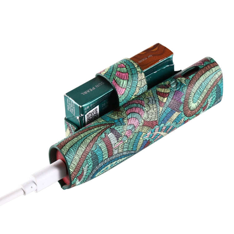 For IQOS ILUMA i ONE Electronic Cigarette Cashew Flower Portable PU Storage Bag(Green)