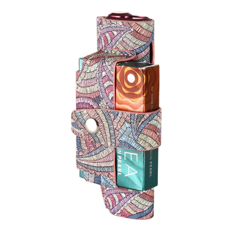 For IQOS ILUMA i ONE Electronic Cigarette Cashew Flower Portable PU Storage Bag(Purple)