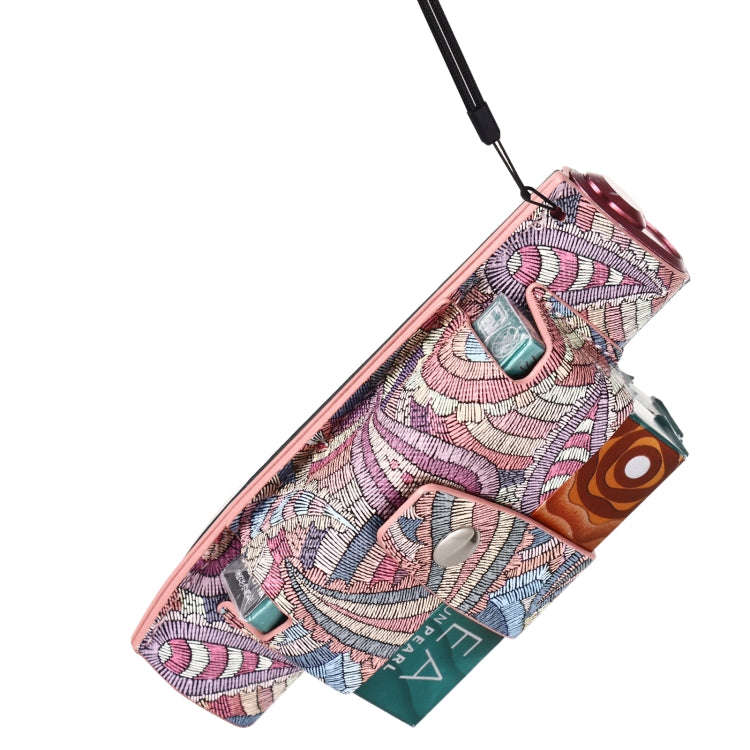 For IQOS ILUMA i ONE Electronic Cigarette Cashew Flower Portable PU Storage Bag(Purple)