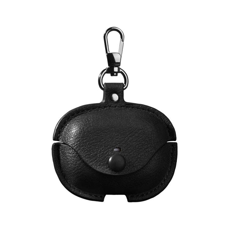 For Redmi Buds 5 Pro / Buds 4 Pro / Buds 8 Business Leather Earphone Protective Case with Hook(Bl...